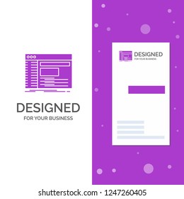 Business Logo for Admin, console, panel, root, software. Vertical Purple Business / Visiting Card template. Creative background vector illustration