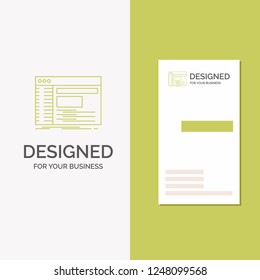 Business Logo for Admin, console, panel, root, software. Vertical Green Business / Visiting Card template. Creative background vector illustration