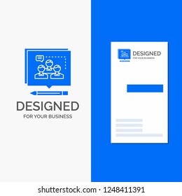 Business Logo for Analysis, argument, business, convince, debate. Vertical Blue Business / Visiting Card template.