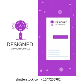 Business Logo for Analysis, Search, information, research, Security. Vertical Purple Business / Visiting Card template. Creative background vector illustration
