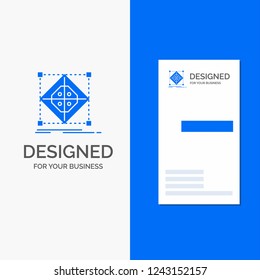 Business Logo for Architecture, cluster, grid, model, preparation. Vertical Blue Business / Visiting Card template.