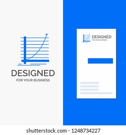 Business Logo for Arrow, chart, curve, experience, goal. Vertical Blue Business / Visiting Card template.
