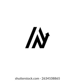 business logo arrow up monogram letter A initial black and white icon illustration style Design template