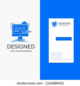 Business Logo for Art, computer, design, digital, studio. Vertical Blue Business / Visiting Card template.