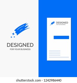 Business Logo for Asteroid, astronomy, meteor, space, comet. Vertical Blue Business / Visiting Card template.