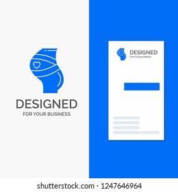 Business Logo for Belt, Safety, Pregnancy, Pregnant, women. Vertical Blue Business / Visiting Card template.