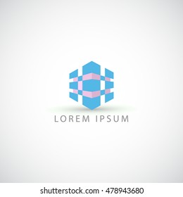 business logo blocks vector sign