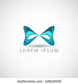 business logo blue bow vector sign