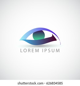 business logo blue eye  vector sign