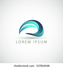 business logo blue feather vector sign