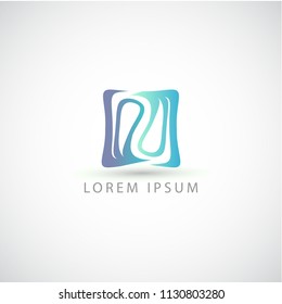 business logo blue square vector sign