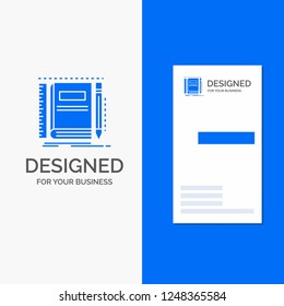 Business Logo for Book, notebook, notepad, pocket, sketching. Vertical Blue Business / Visiting Card template.
