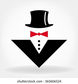 Business logo. Bow tie vector. Men's suit.