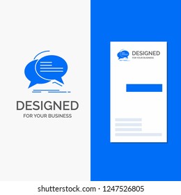 Business Logo for Bubble, chat, communication, speech, talk. Vertical Blue Business / Visiting Card template.