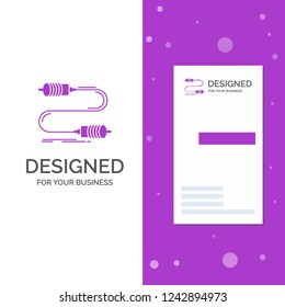 Business Logo for Buzz, communication, interaction, marketing, wire. Vertical Purple Business / Visiting Card template. Creative background vector illustration