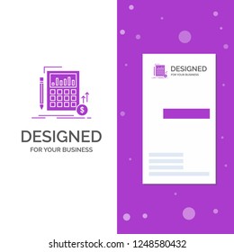 Business Logo for Calculation, data, financial, investment, market. Vertical Purple Business / Visiting Card template. Creative background vector illustration