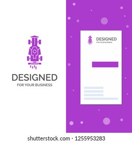 Business Logo for Car, formula, game, racing, speed. Vertical Purple Business / Visiting Card template. Creative background vector illustration
