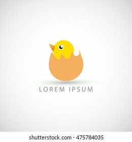 business logo chick in egg vector sign