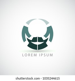 business logo circle horns vector sign