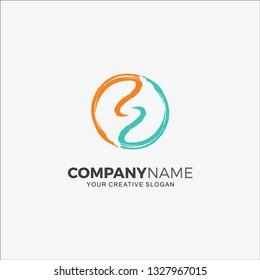 Business logo circle  initials S, vector illustration