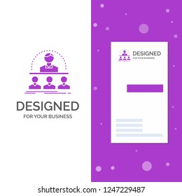 Business Logo for Business, coach, course, instructor, mentor. Vertical Purple Business / Visiting Card template. Creative background vector illustration