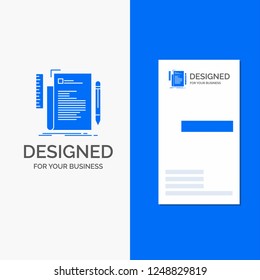 Business Logo for Code, coding, file, programming, script. Vertical Blue Business / Visiting Card template.
