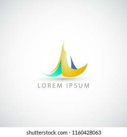 business logo colored waves vector sign