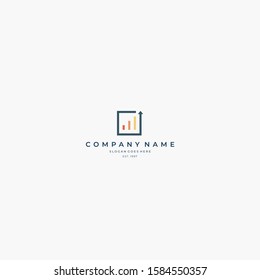 business logo concept with chart and arrow as the main idea