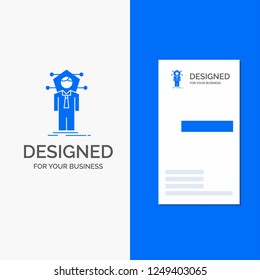 Business Logo for Business, connection, human, network, solution. Vertical Blue Business / Visiting Card template.