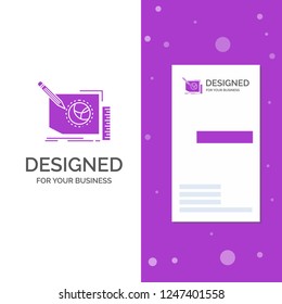Business Logo for Content, design, frame, page, text. Vertical Purple Business / Visiting Card template. Creative background vector illustration