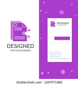 Business Logo for content, files, sharing, share, document. Vertical Purple Business / Visiting Card template. Creative background vector illustration
