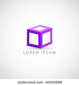business logo cube vector sign