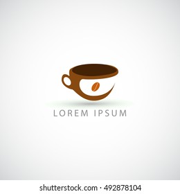 Business logo a cup of coffee vector sign