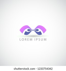 business logo cute bow vector sign