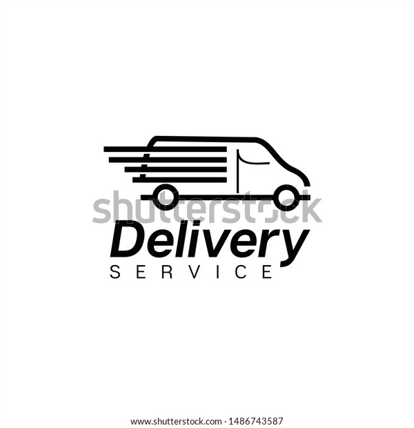 Business\
logo delivery service line art in black\
color