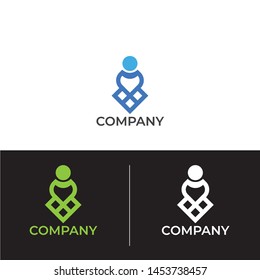 Business logo design abstract human