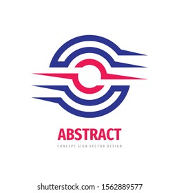 Business logo design. Abstract shapes. Cooperation communication concept sign. Success strategy icon symbol. Vector illustration.