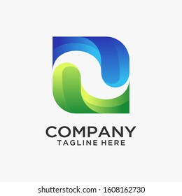 Business logo design with abstract square inspiration