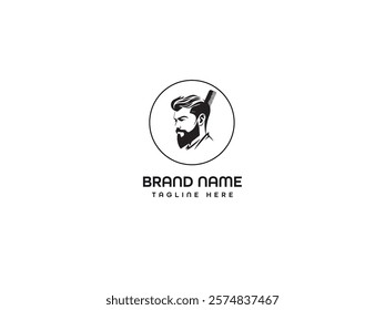 Business logo design barber shop template