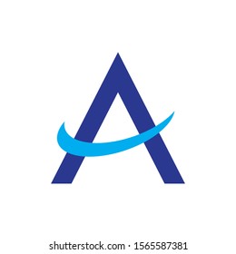 Business logo design concept with simple A letter.  Monogram logo design