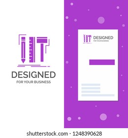 Business Logo for Design, designer, digital, tools, pencil. Vertical Purple Business / Visiting Card template. Creative background vector illustration