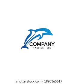 Business Logo Design Dolphin Illustration, Dolphin logo