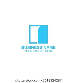 business logo design door icon for company with creative illustration