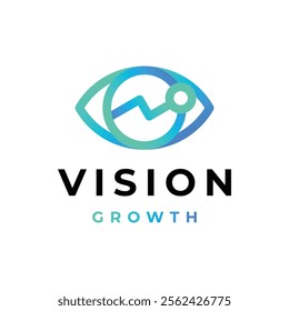 business logo design, or eye with rising graph