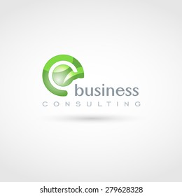 Business logo design green abstract shape 