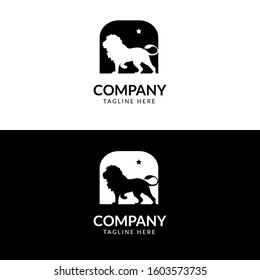 Business Logo Design Night Lion Illustration