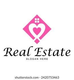 Business logo design. Real Estate simple logo love design