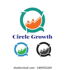 Business logo design Speech bubble and growth graph