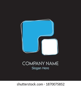 diseño de logotipo de negocios con cuadrado