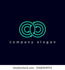 Business logo, Logo Design, Tech, Ai, minimalist circle, vector illustration logo design.